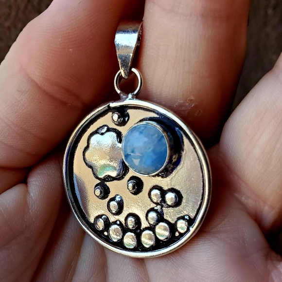 New Rainbow Moonstone 925 Silver Pendant. - Picture 3 of 16